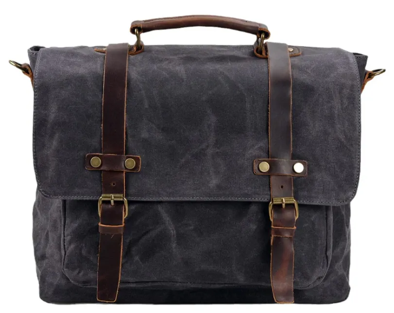 Canvas and Leather Messenger Bag | Rhine