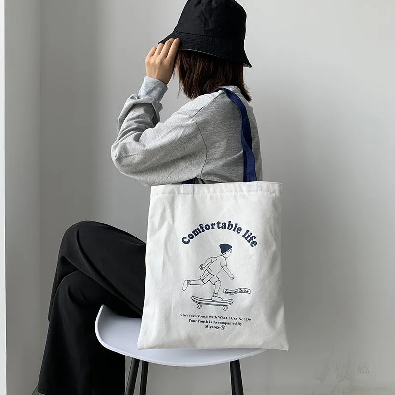 Canvas Female Thickening Class One Literary Handbags