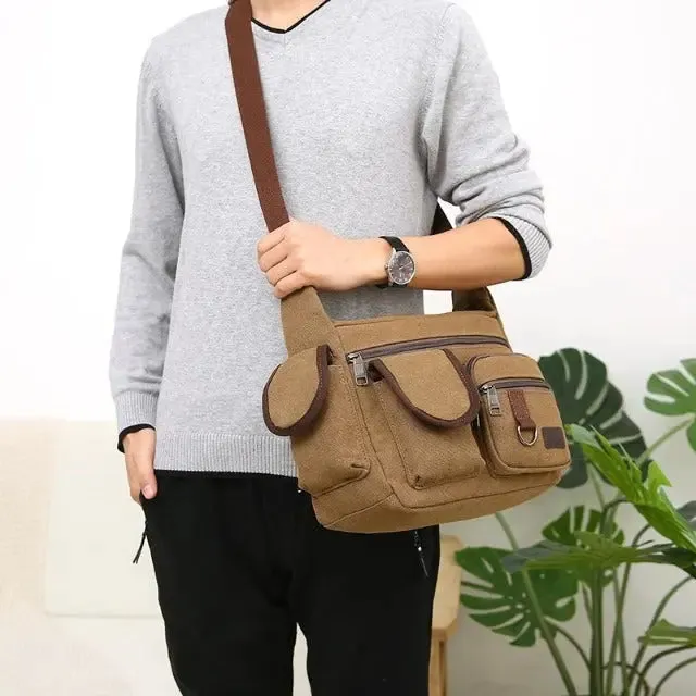 CANVAS MESSENGER BAG FOR MEN