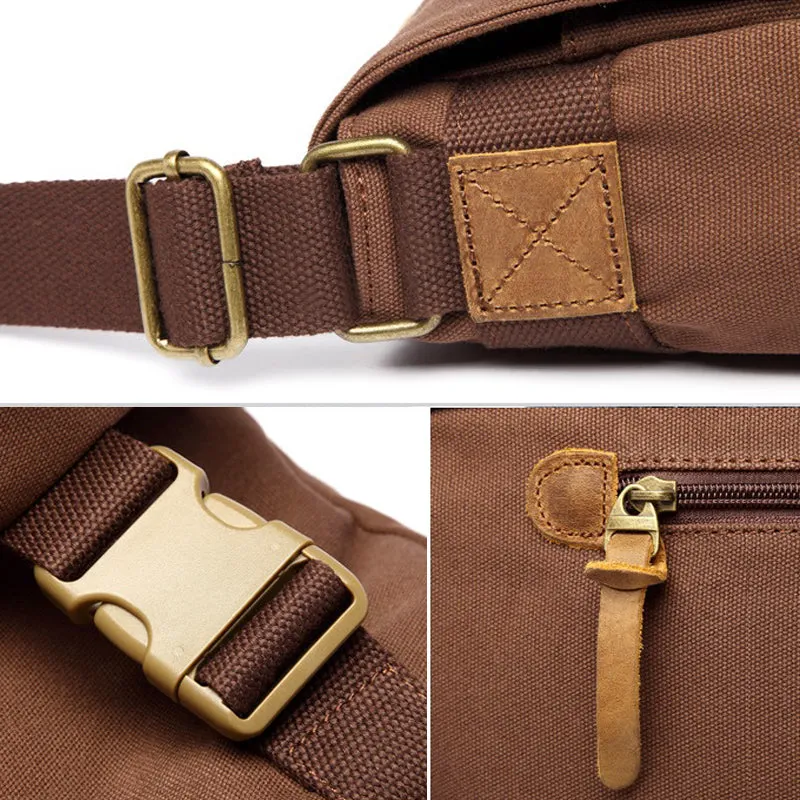 Canvas Messenger Bag Multi-functional Shoulder Bag Crossbody Bag