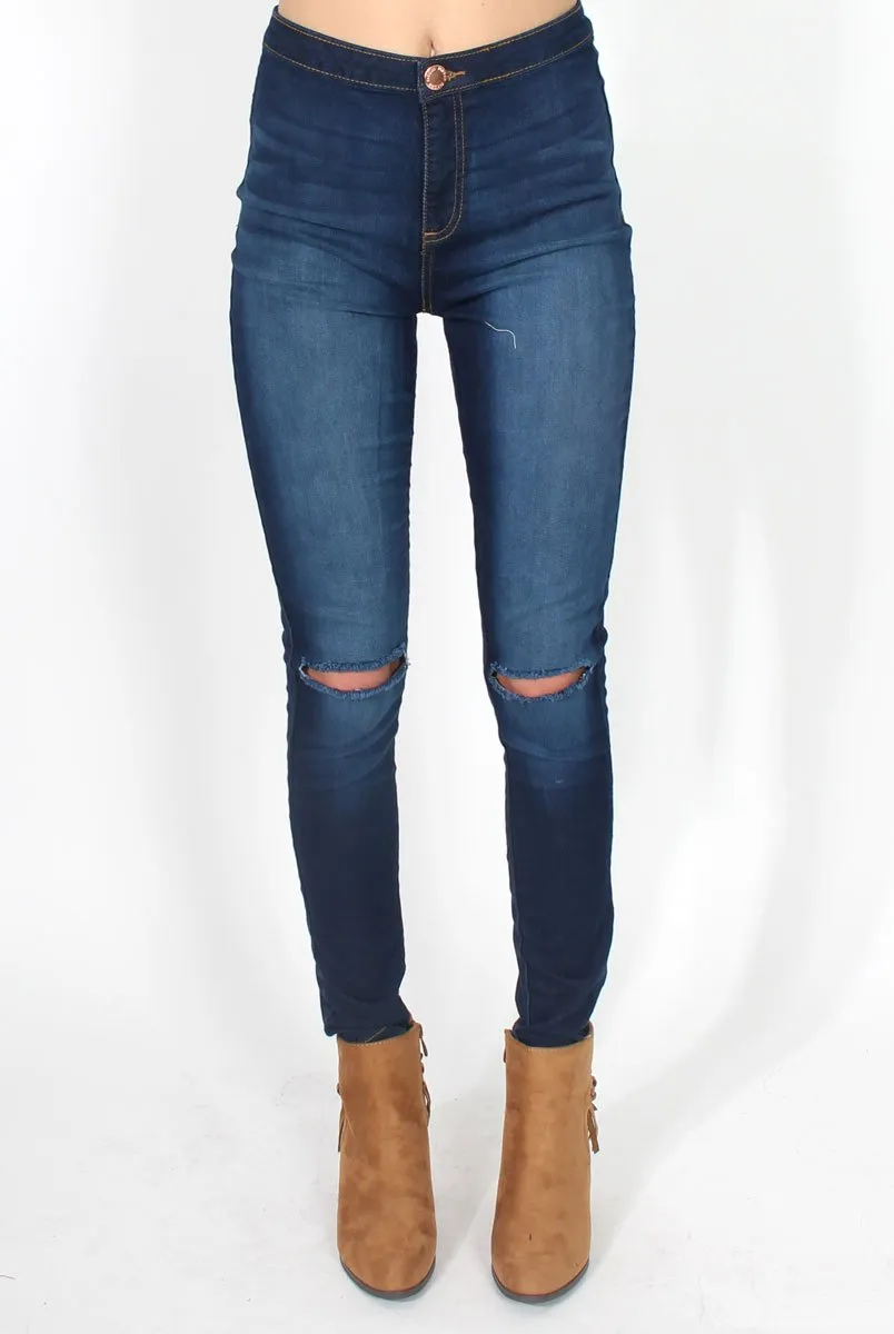 Caprice Navy High Waisted Jeans