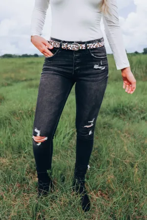Carly Cuffed Ankle Jeans - Bk