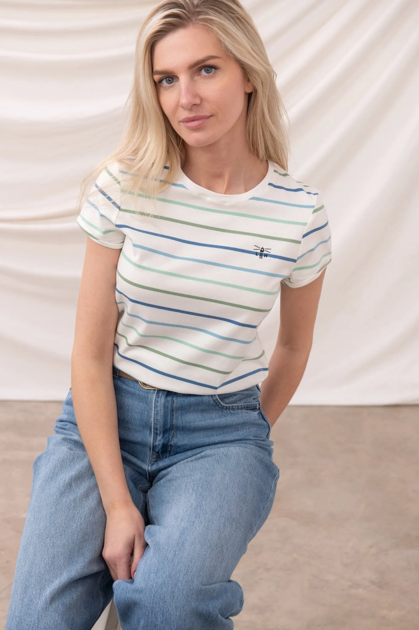 Causeway Tee - Blue Sage Stripe