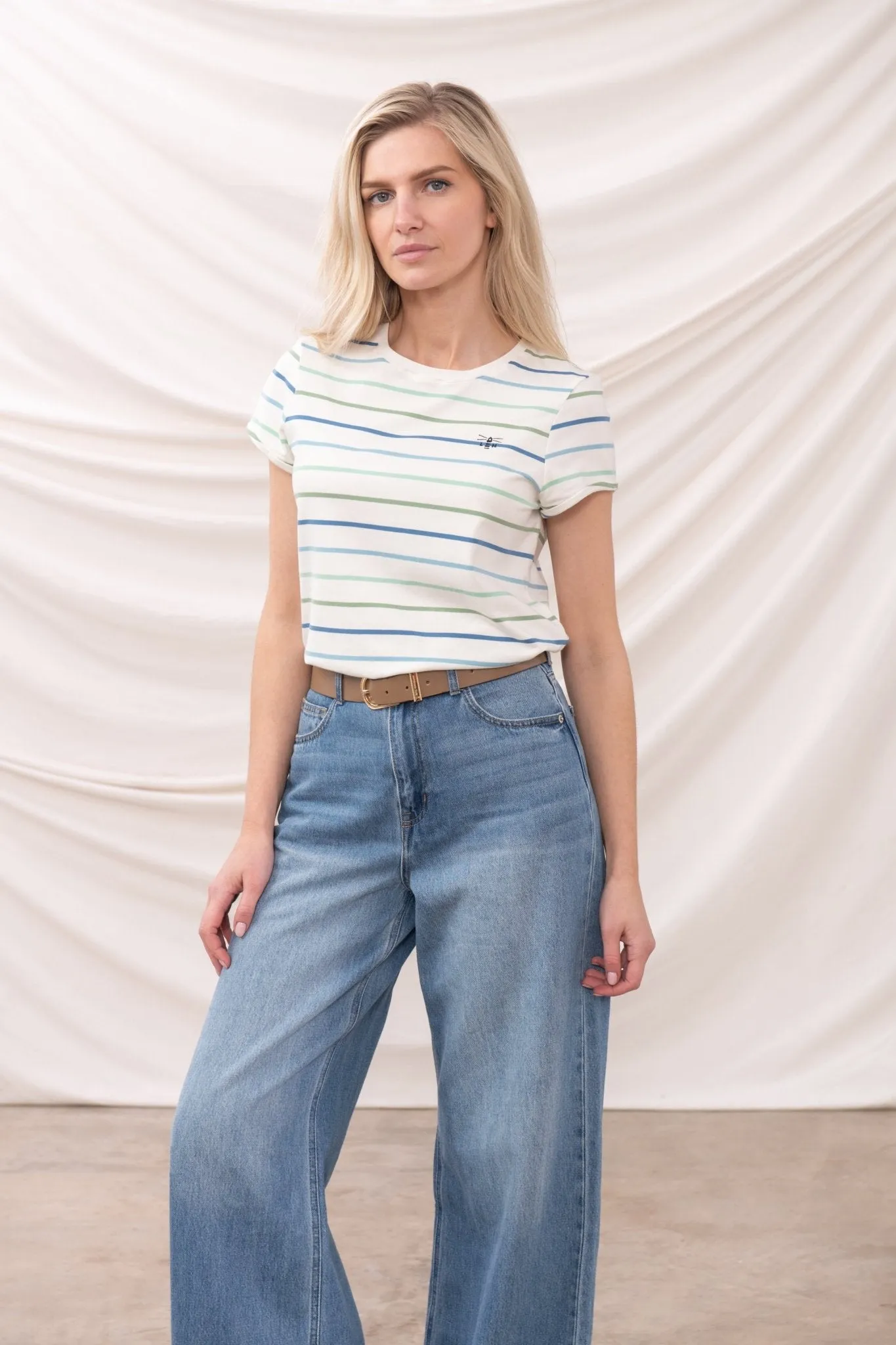 Causeway Tee - Blue Sage Stripe