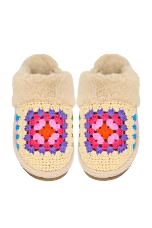 C.C. Handmade Crochet Slippers for Women in Beige | SPE7393-BEIGE