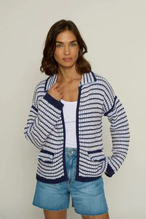 CENTRAL PARK WEST-Chunky Novelty Jacket Blue Multi