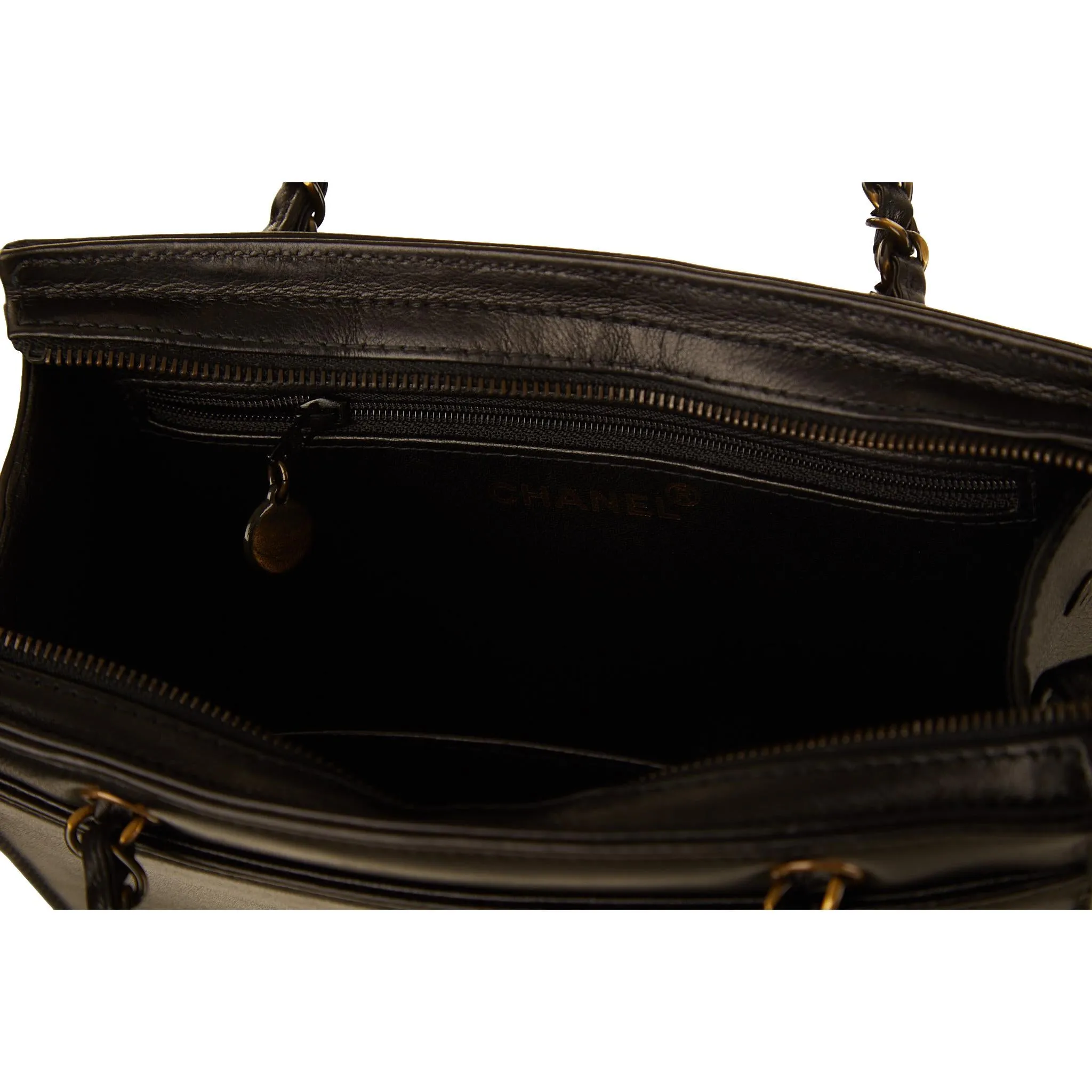 Chanel Black Logo Chain Shoulder Bag