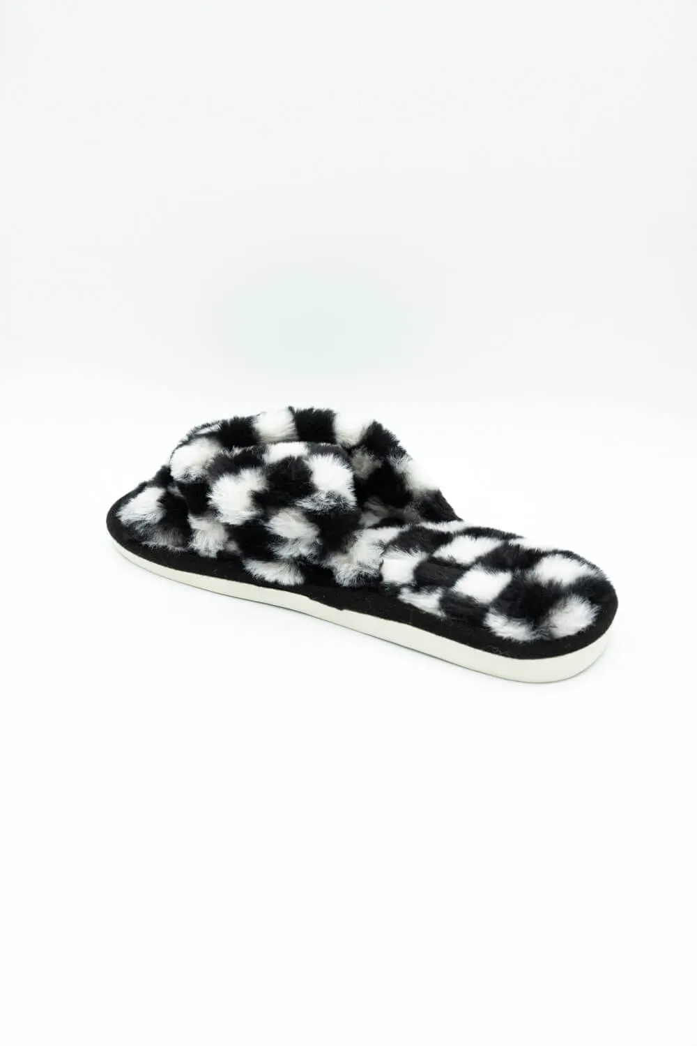 Checker Slippers for Women in White/Black | WSL220135WHT