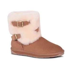 Chestnut Two Buckles Sheepskin Boot by CLOUD NINE / RJS - Shoe Size Women 5-6-7-8-9-10-11