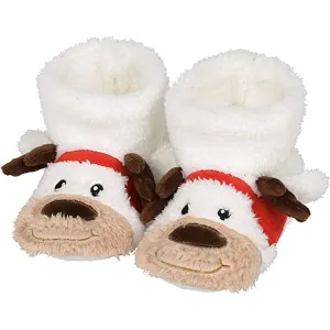 Child Reindeer Fuzzy Slippers, Size Small 7-8