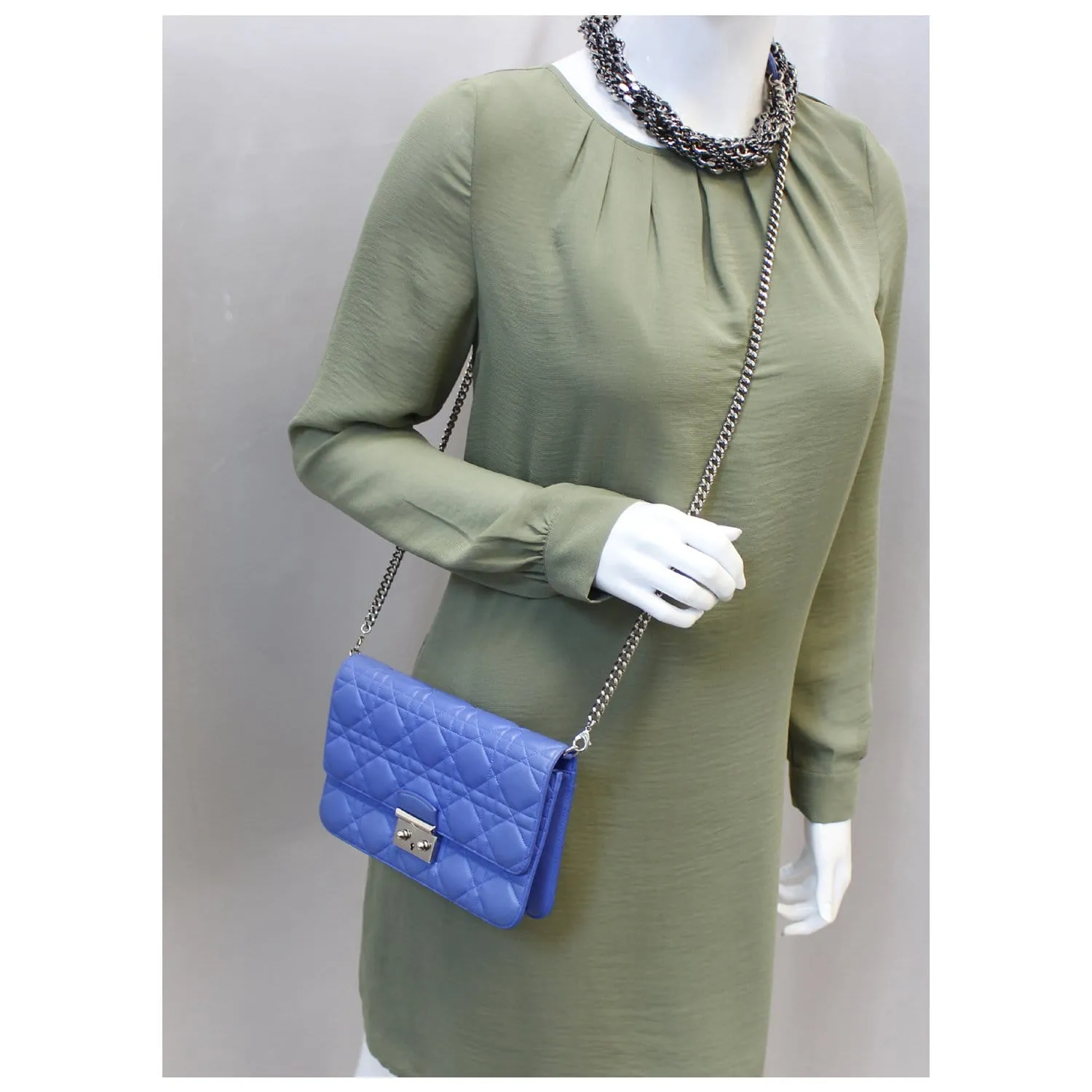 CHRISTIAN DIOR Miss Dior Promenade Cannage Quilted Leather Crossbody Bag