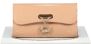 Christian Louboutin Nude Patent Calfskin Riviera Clutch Bag
