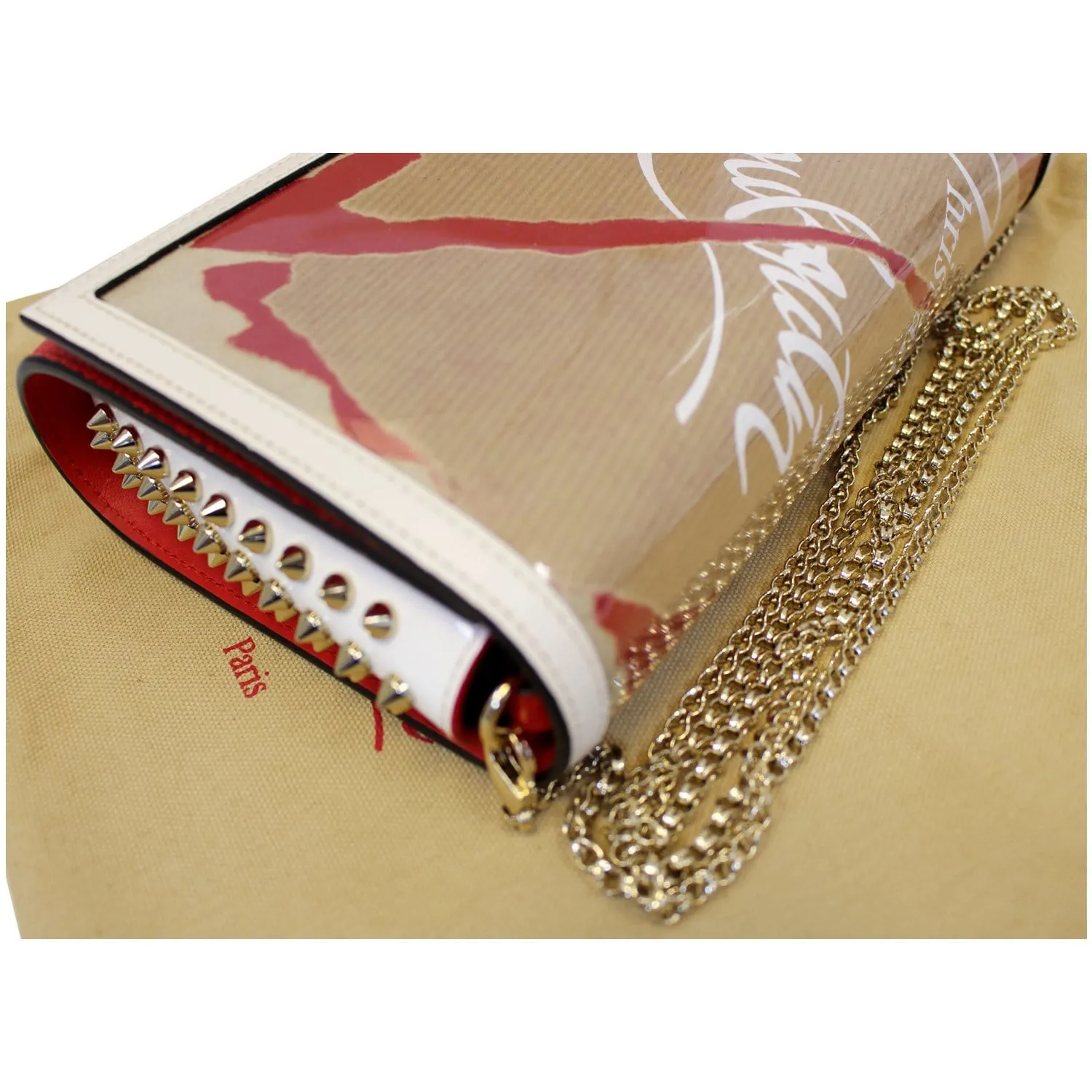 Christian Louboutin Paloma Kraft Loubi Clutch Crossbody Bag