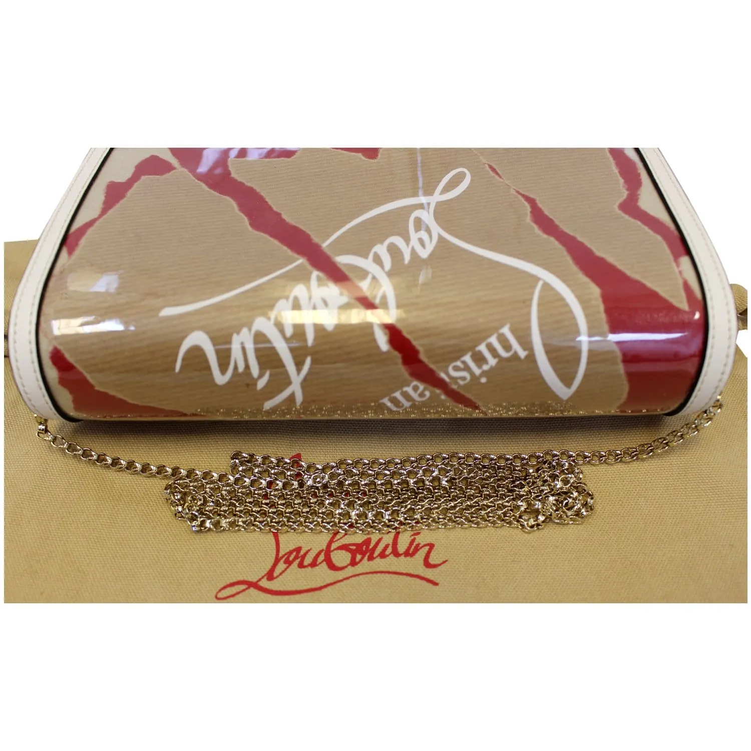 Christian Louboutin Paloma Kraft Loubi Clutch Crossbody Bag