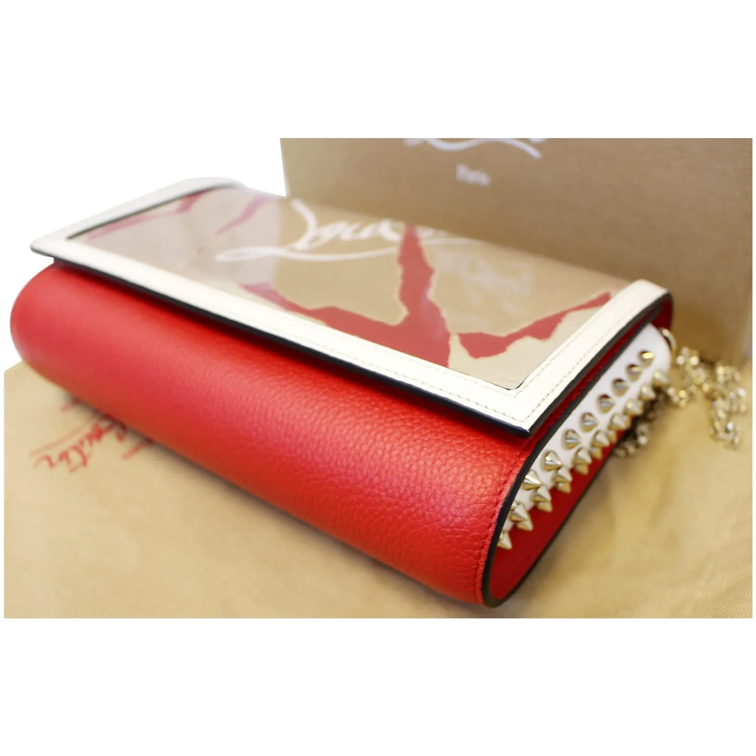 Christian Louboutin Paloma Kraft Loubi Clutch Crossbody Bag