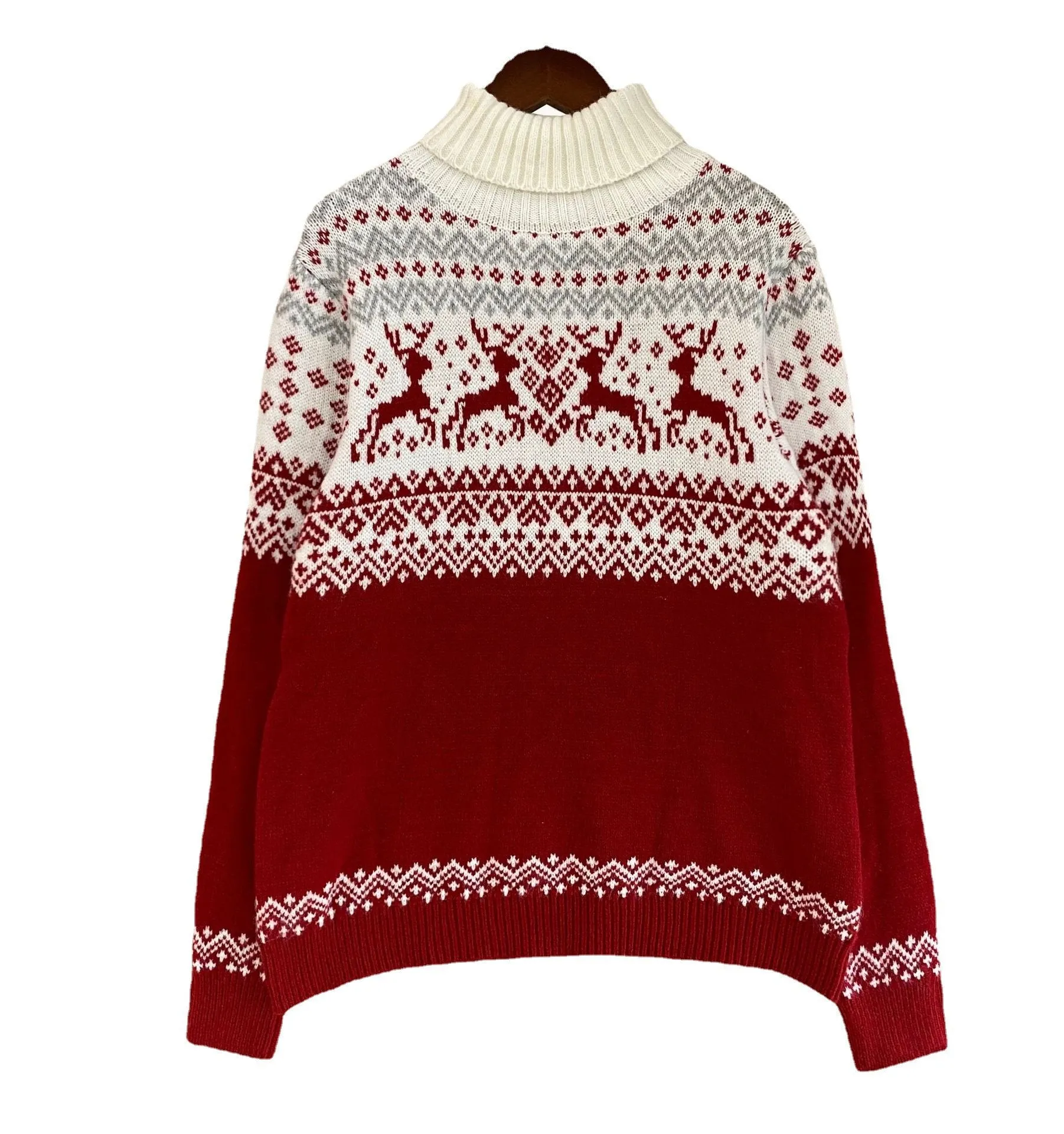 Christmas Elk High Neck His-and-hers Knitting Sweaters