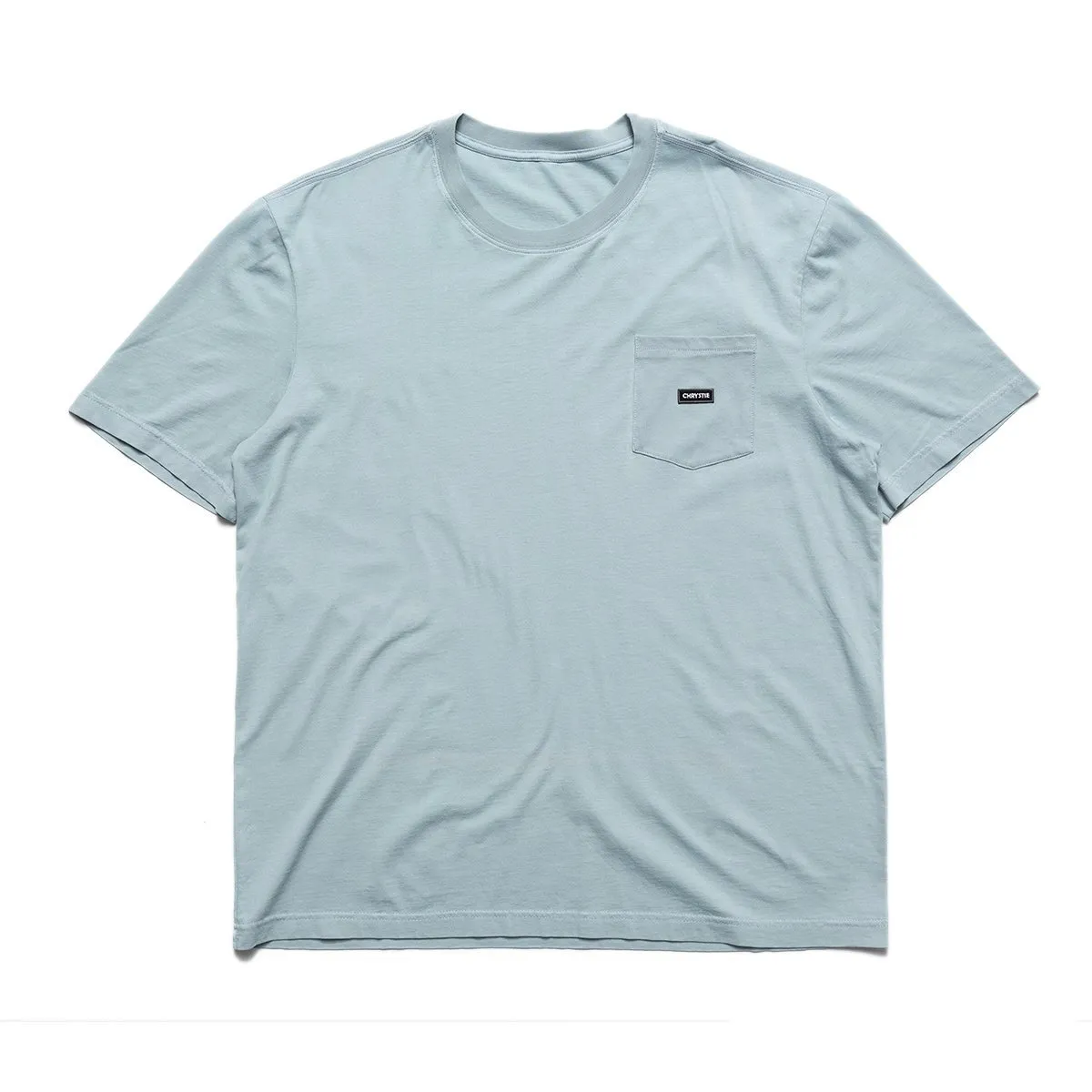 Chrystie NYC Small OG Logo Patch Pocket Stone Blue SMOGPTCHTEE-BLU