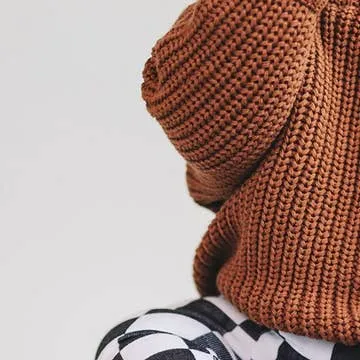 Chunky Knit Kids Sweater| Rust
