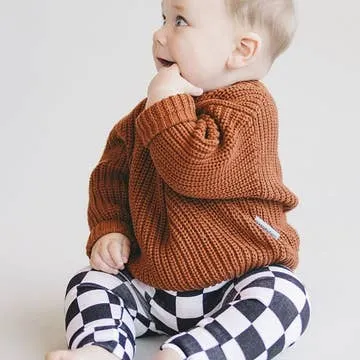 Chunky Knit Kids Sweater| Rust