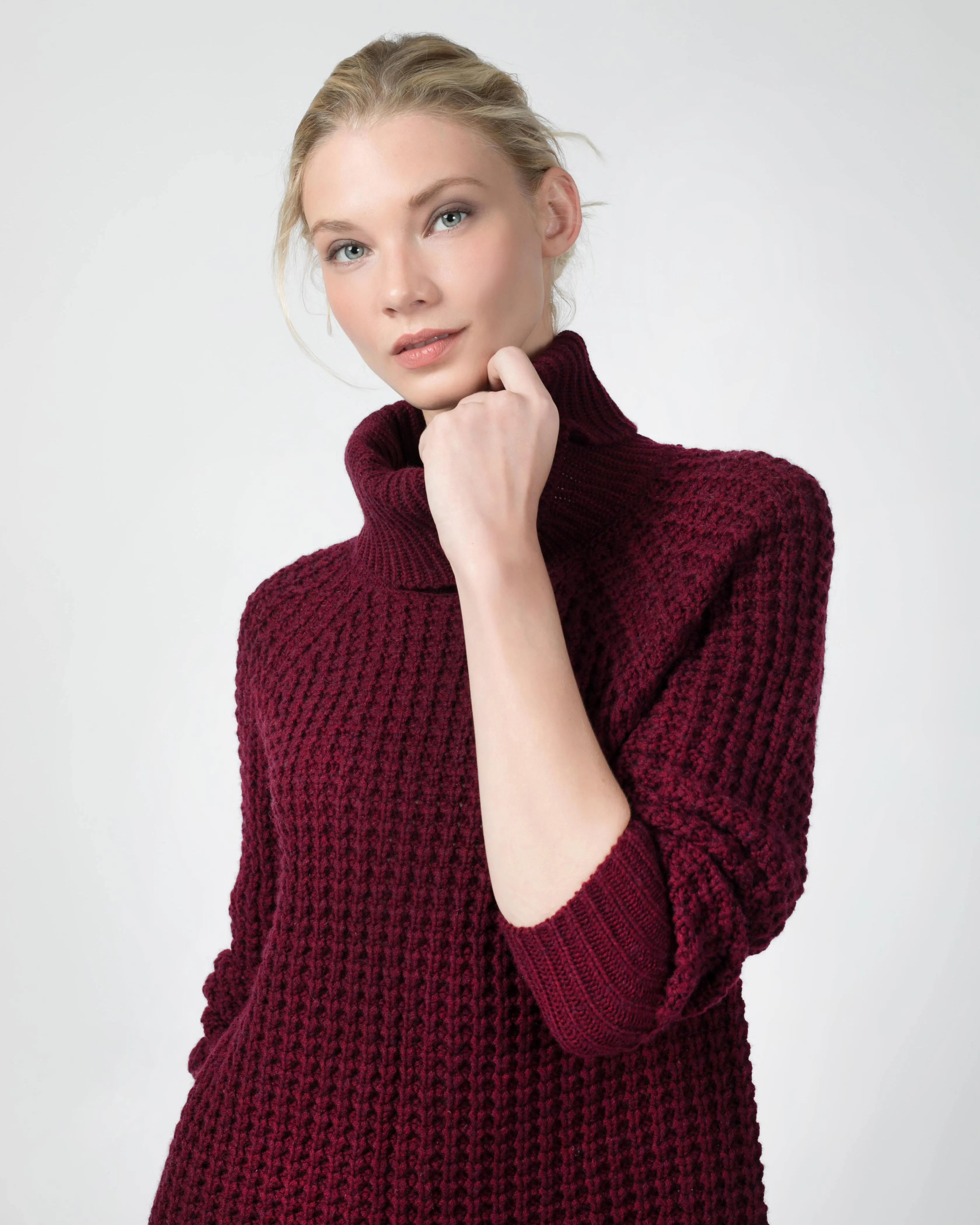 Chunky Waffle Stitch Turtleneck