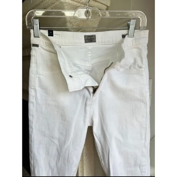 Citizens Of Humanity Drew Flounce Ruffle Flare High Rise White Jeans Sz 26