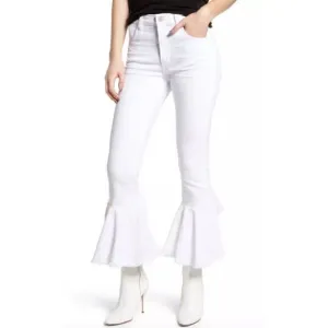 Citizens Of Humanity Drew Flounce Ruffle Flare High Rise White Jeans Sz 26