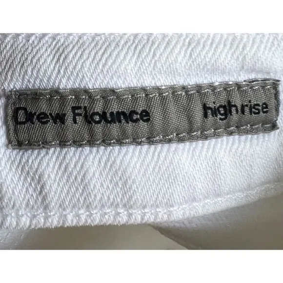 Citizens Of Humanity Drew Flounce Ruffle Flare High Rise White Jeans Sz 26