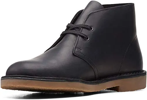 Clarks Men's Bushacre 3 Chukka Boot, Black Leather, 11.5