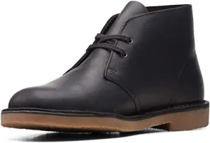 Clarks Men's Bushacre 3 Chukka Boot, Black Leather, 11.5
