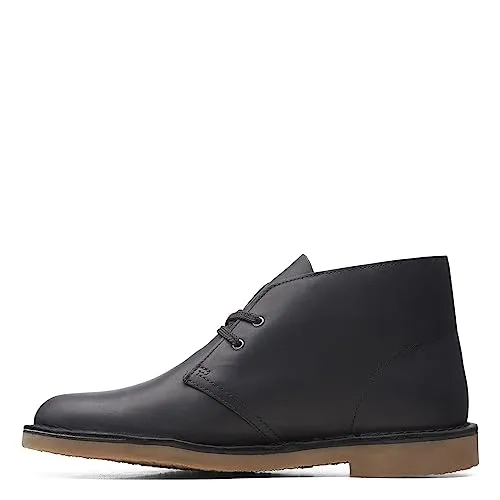 Clarks Men's Bushacre 3 Chukka Boot, Black Leather, 11.5