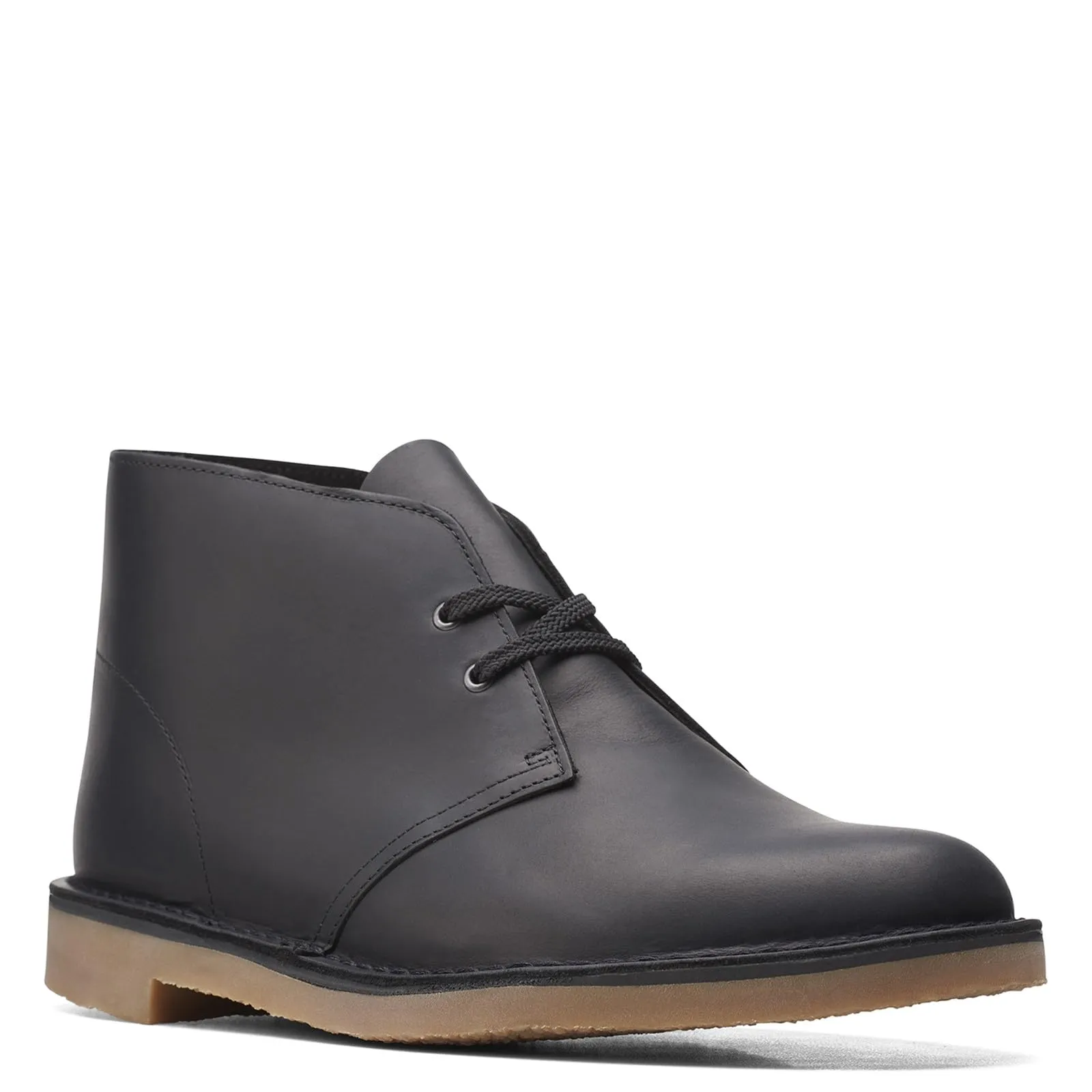 Clarks Men's Bushacre 3 Chukka Boot, Black Leather, 8