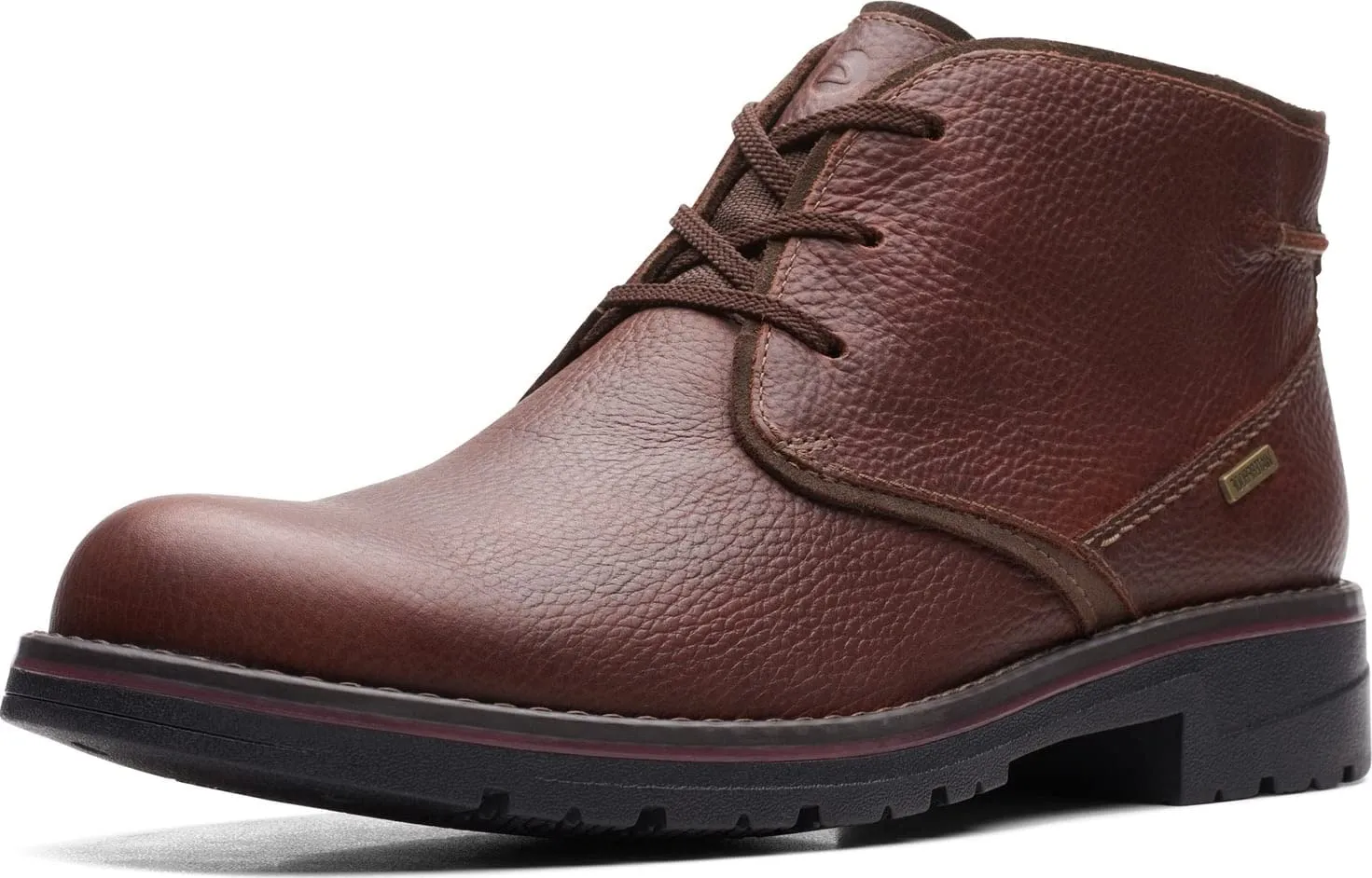 Clarks Men's Morris Peak Waterproof Chukka Boot, Brown Tumbled Leather, 8.5