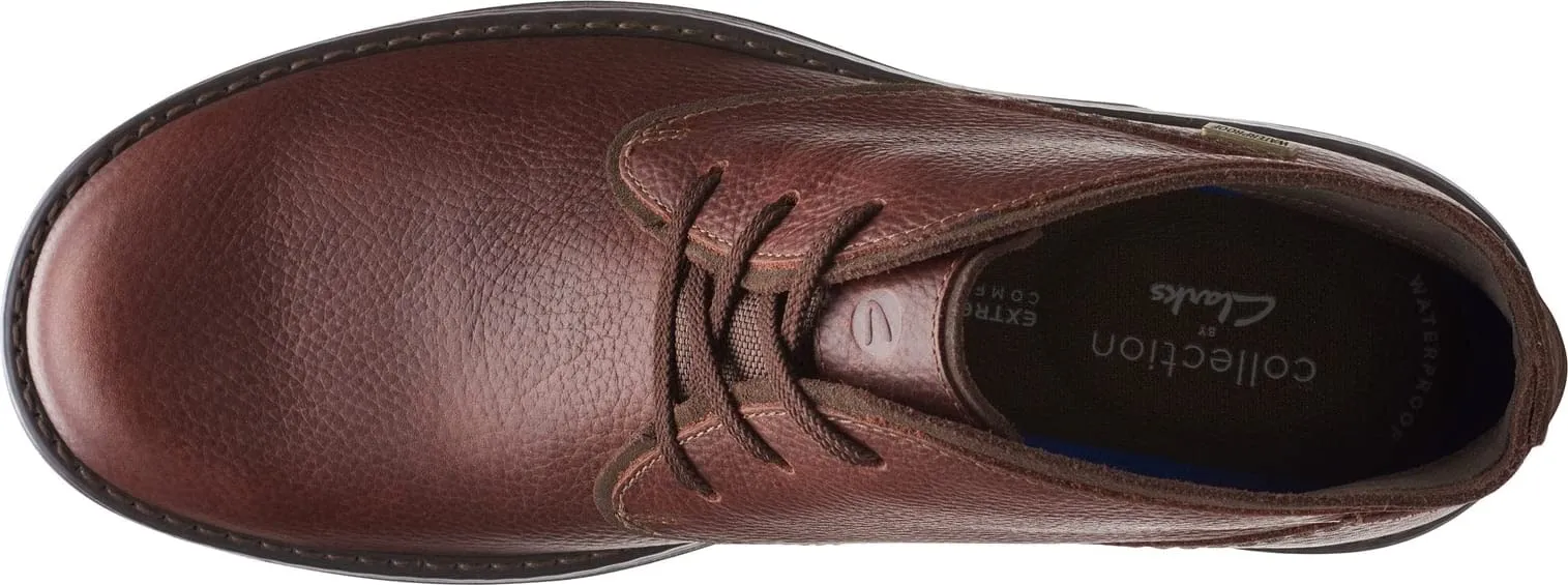 Clarks Men's Morris Peak Waterproof Chukka Boot, Brown Tumbled Leather, 8.5
