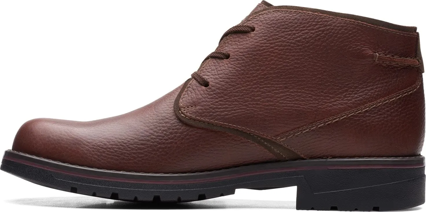 Clarks Men's Morris Peak Waterproof Chukka Boot, Brown Tumbled Leather, 8.5
