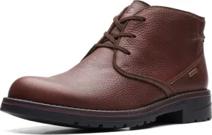 Clarks Men's Morris Peak Waterproof Chukka Boot, Brown Tumbled Leather, 8.5