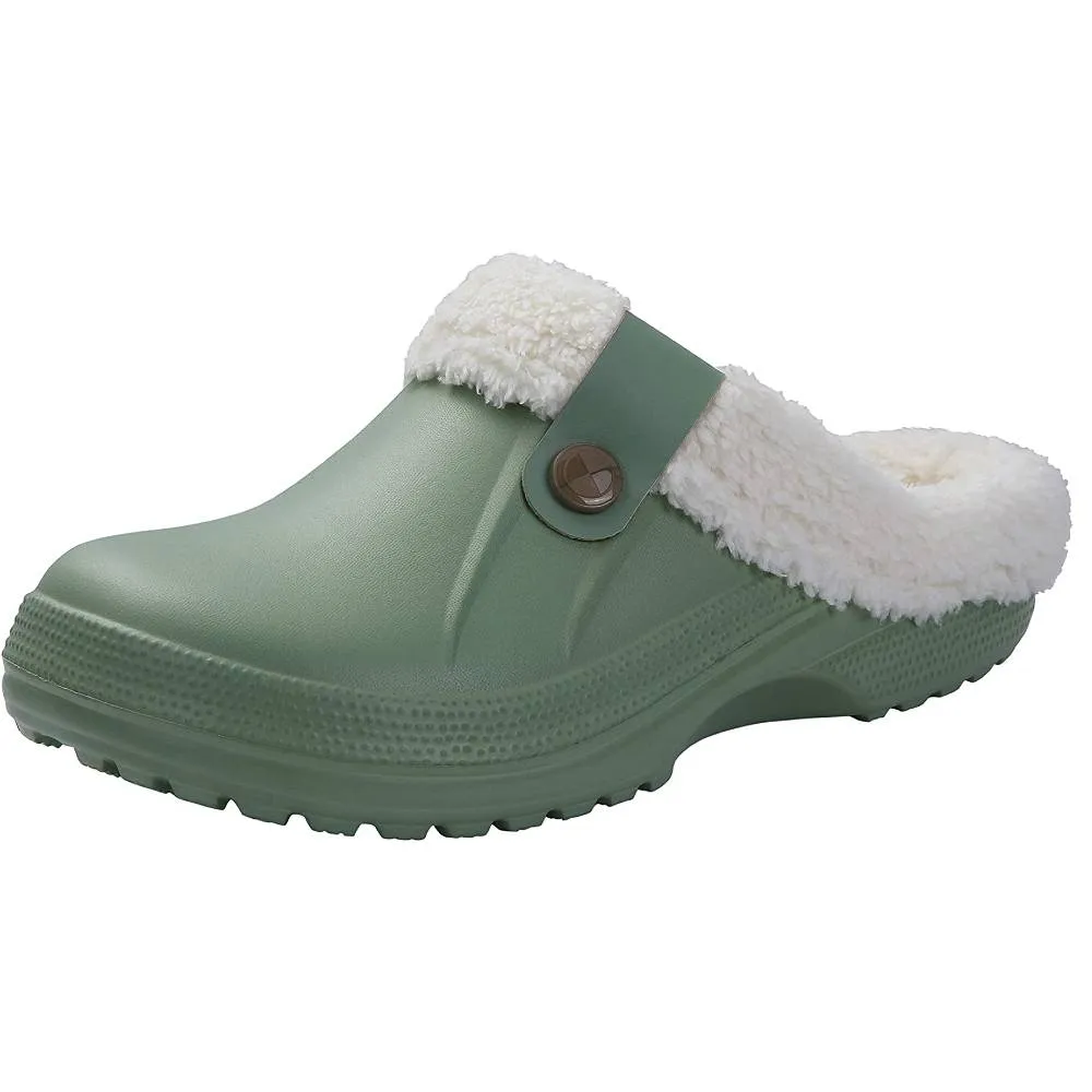 Classic Fur Lined Clog Waterproof Winter House Slippers for Women Men | Multiple Colors and Sizes