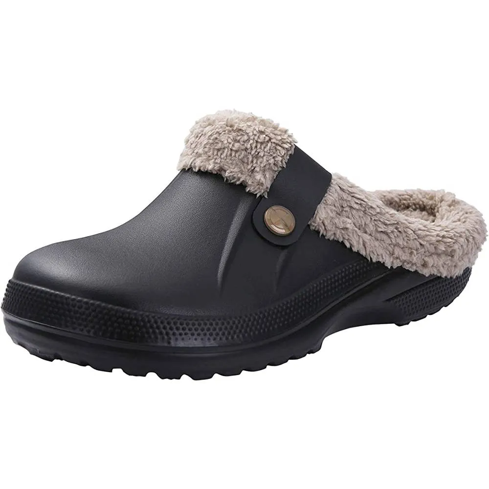 Classic Fur Lined Clog Waterproof Winter House Slippers for Women Men | Multiple Colors and Sizes