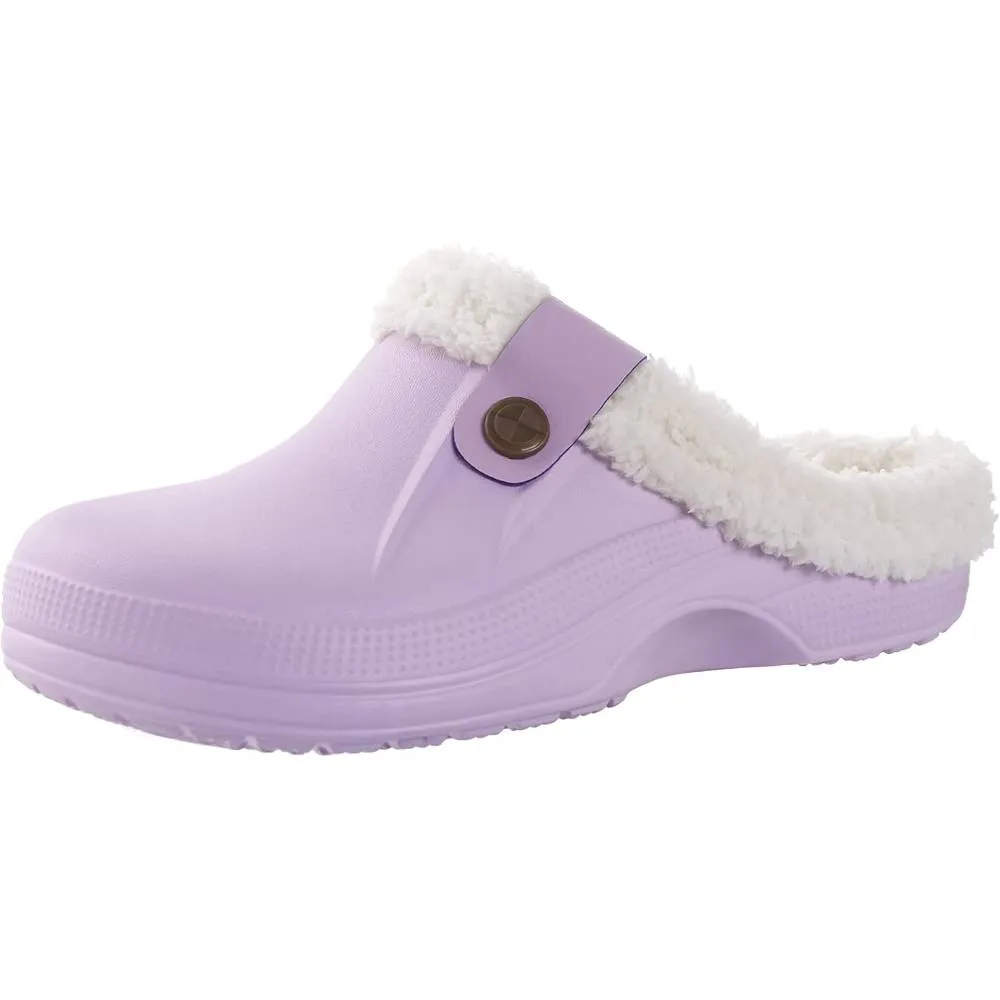 Classic Fur Lined Clog Waterproof Winter House Slippers for Women Men | Multiple Colors and Sizes