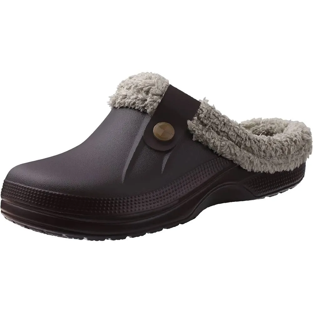 Classic Fur Lined Clog Waterproof Winter House Slippers for Women Men | Multiple Colors and Sizes