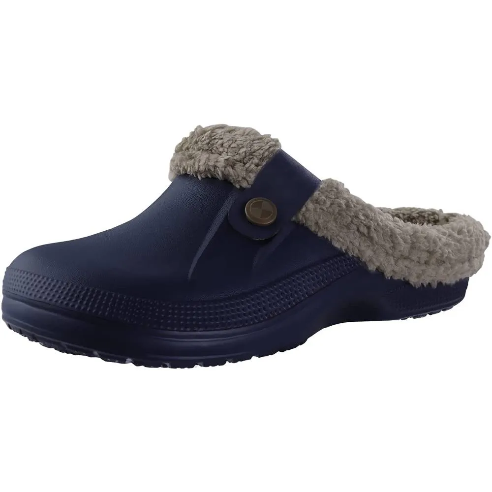 Classic Fur Lined Clog Waterproof Winter House Slippers for Women Men | Multiple Colors and Sizes