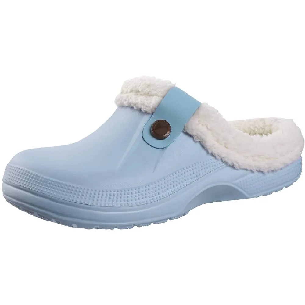 Classic Fur Lined Clog Waterproof Winter House Slippers for Women Men | Multiple Colors and Sizes
