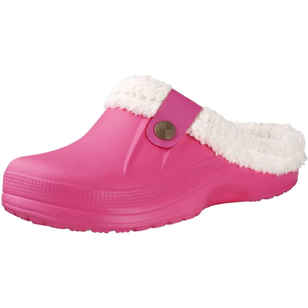 Classic Fur Lined Clog Waterproof Winter House Slippers for Women Men | Multiple Colors and Sizes
