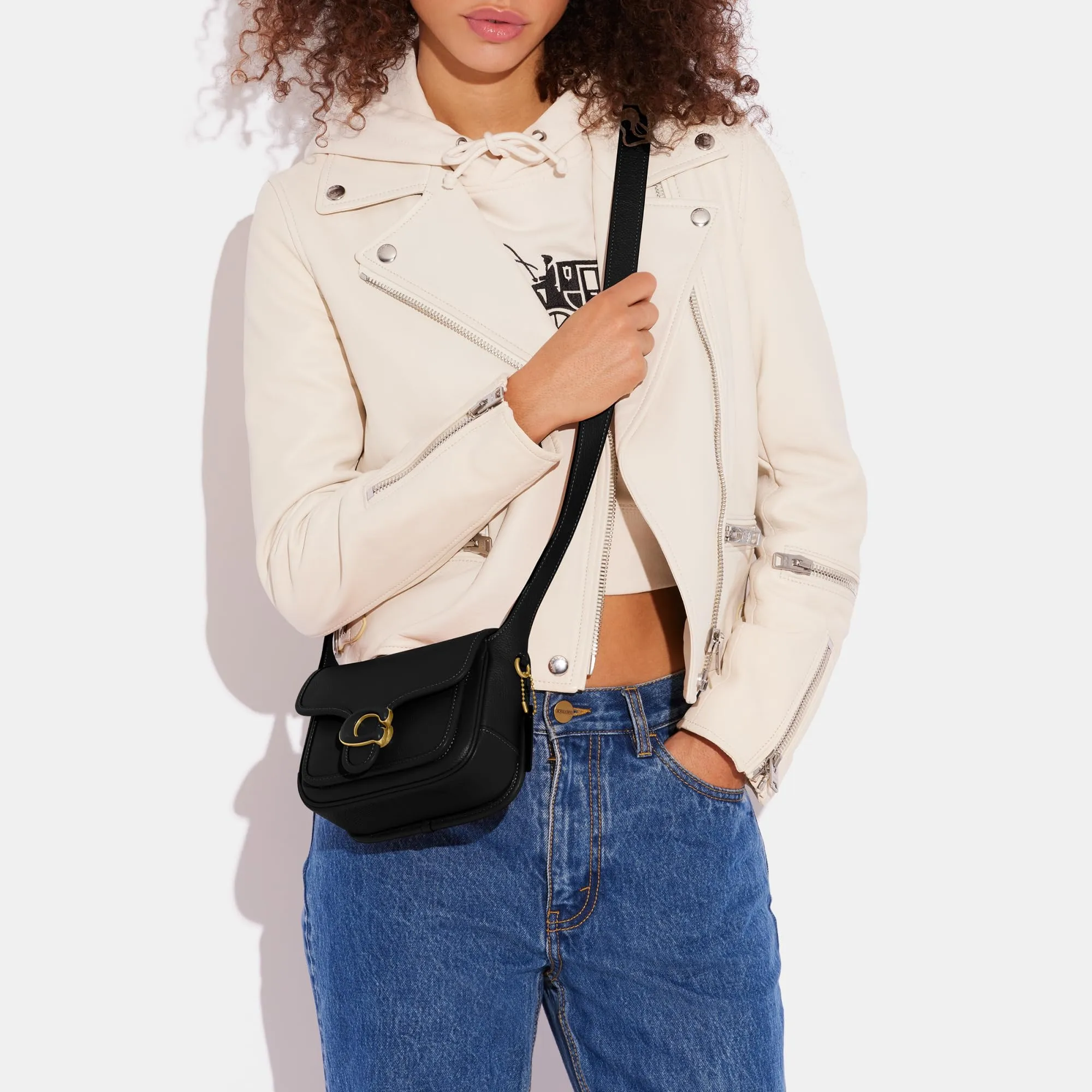 Coach Polished Pebble Tabby Messenger 19, Black