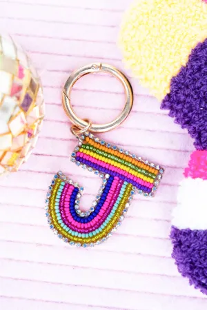 Color Your World 'J' Initial Keychain