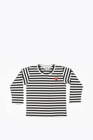 COMME DES GARCONS PLAY KIDS LS STRIPED TSHIRT BLACK