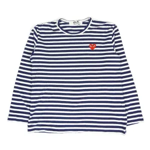 Comme Des Garçons PLAY Striped LS T-Shirt Size Large