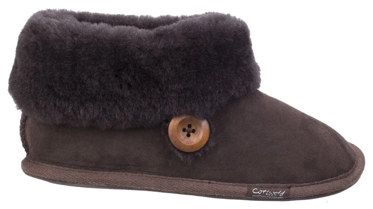 Cotswold Wotton Sheepskin Ladies Bootie Slippers