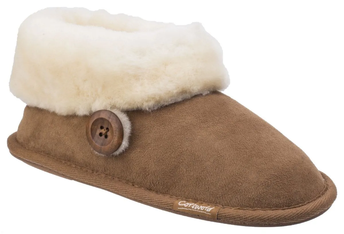 Cotswold Wotton Sheepskin Ladies Bootie Slippers