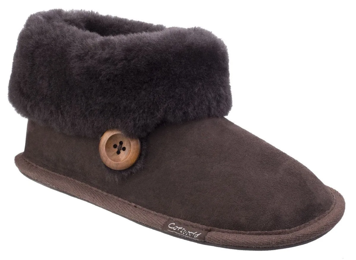 Cotswold Wotton Sheepskin Ladies Bootie Slippers