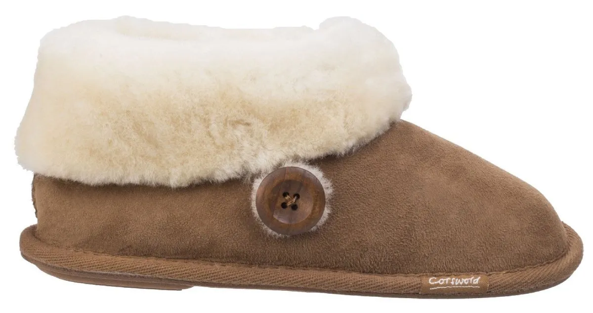Cotswold Wotton Sheepskin Ladies Bootie Slippers